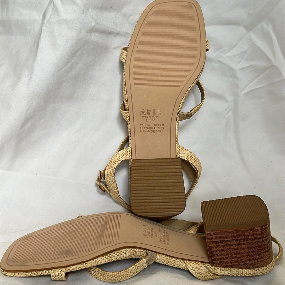 ABLE Rafia Sandal - size 8.5 - Picture 2 of 5
